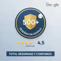 Somos transparentes, más de 500 reseñas en Google y un 4.5 de media Google 4.5 Estrellas. Más de 500 reseñas